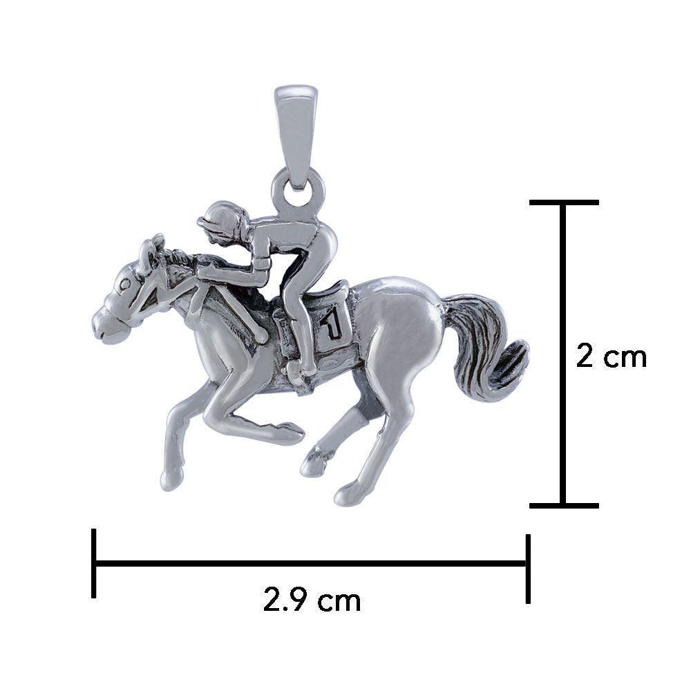 Horse racing Silver Pendant TPD5824 - peterstone.dropshipping