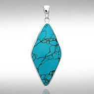 Lozenge Cabochon Silver Pendant TPD1011 Pendant