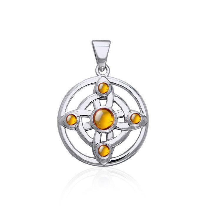 Elemental Wheel Of Being Silver Pendant with Gemstone TPD128 Pendant