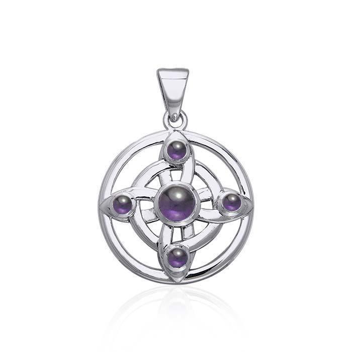 Elemental Wheel Of Being Silver Pendant with Gemstone TPD128 Pendant