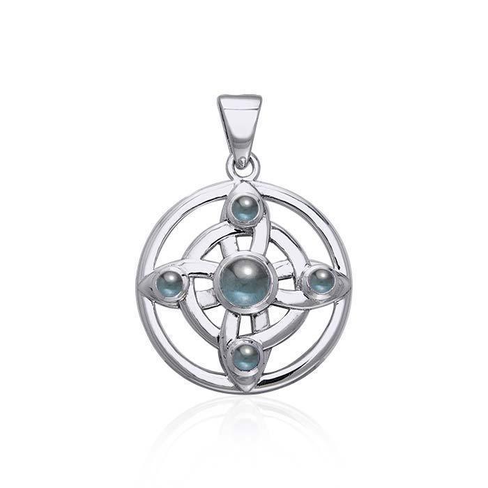 Elemental Wheel Of Being Silver Pendant with Gemstone TPD128 Pendant