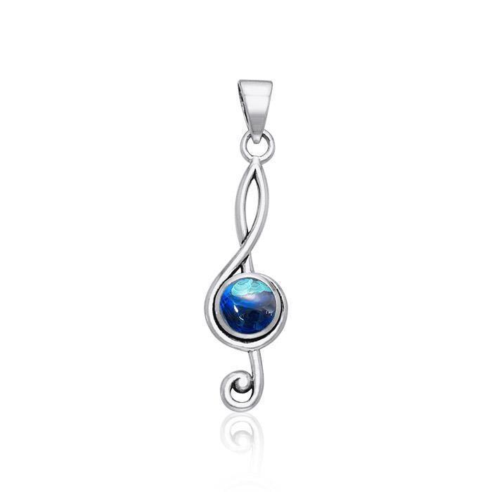 Music Clef Cabochon Gemstone Pendant TPD1719 Pendant