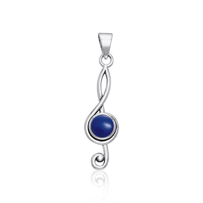 Music Clef Cabochon Gemstone Pendant TPD1719 Pendant