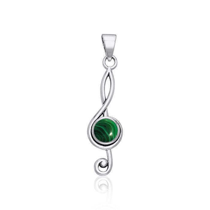 Music Clef Cabochon Gemstone Pendant TPD1719 Pendant