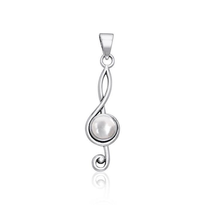 Music Clef Cabochon Gemstone Pendant TPD1719 Pendant