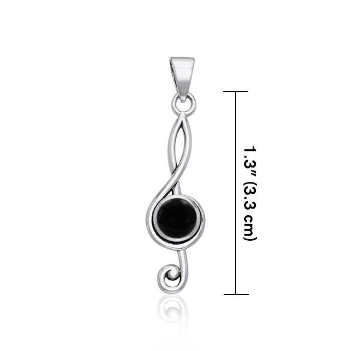 Music Clef Cabochon Gemstone Pendant TPD1719 Pendant