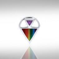 Rainbow Triangle Silver Pendant TPD222 Pendant