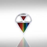 Rainbow Triangle Silver Pendant TPD222 Pendant