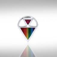 Rainbow Triangle Silver Pendant TPD222 Pendant