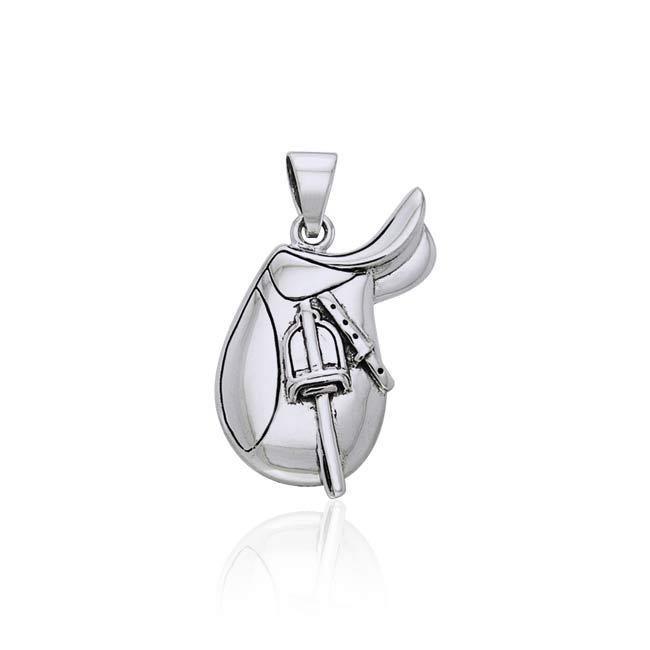 English Horse Saddle Silver Pendant TPD2247 Pendant