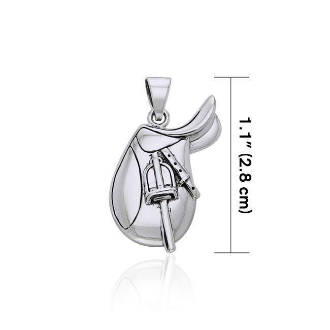 English Horse Saddle Silver Pendant TPD2247 Pendant