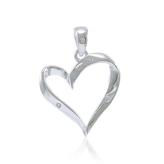 Elegant Heart Silver Pendant TPD2963 Pendant