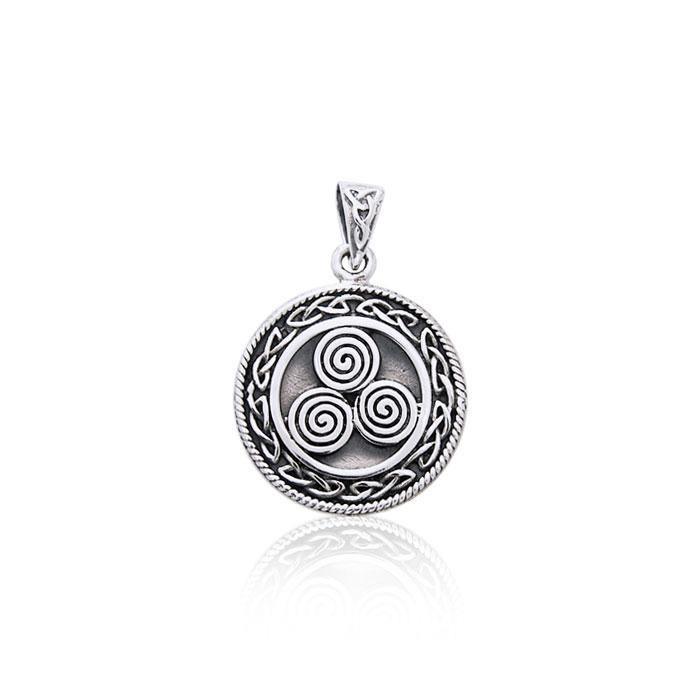 Small Celtic Knot Triskelion Spiral Pendant TPD3024 Pendant