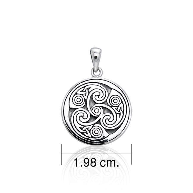 Celtic Triskele Round Silver Pendant TPD3542 Pendant