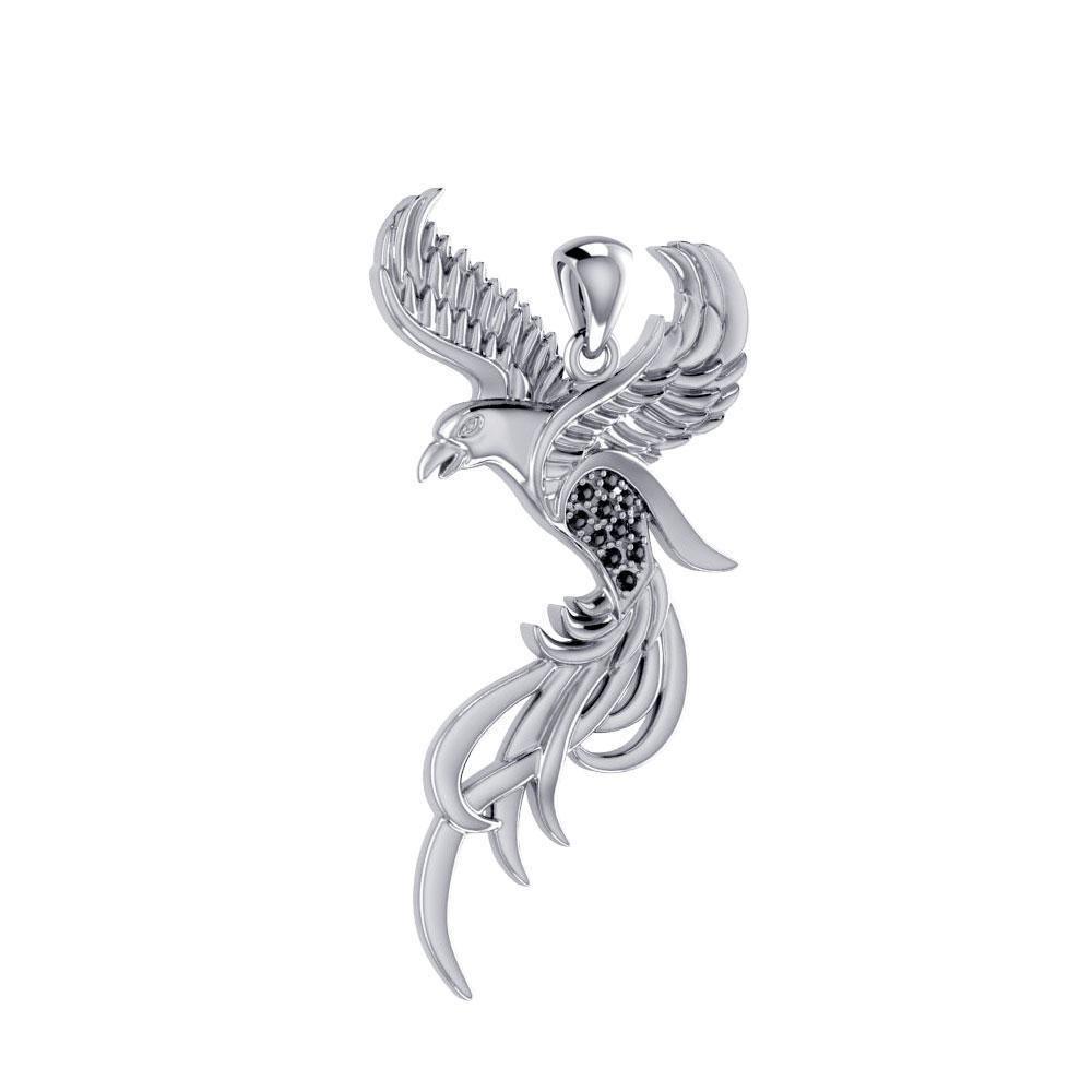 Soar to the Heavens ~ Flying Phoenix Pendant with GemsTPD3591 Pendant