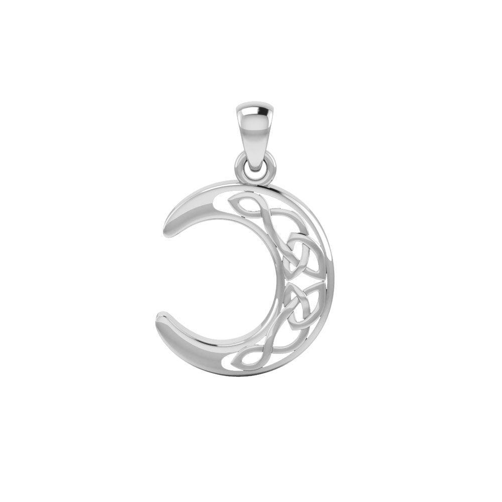 Celtic Crescent Moon Silver Pendant TPD3711 - peterstone.dropshipping