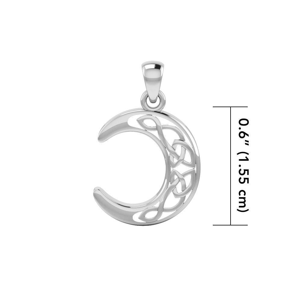 Celtic Crescent Moon Silver Pendant TPD3711 - peterstone.dropshipping