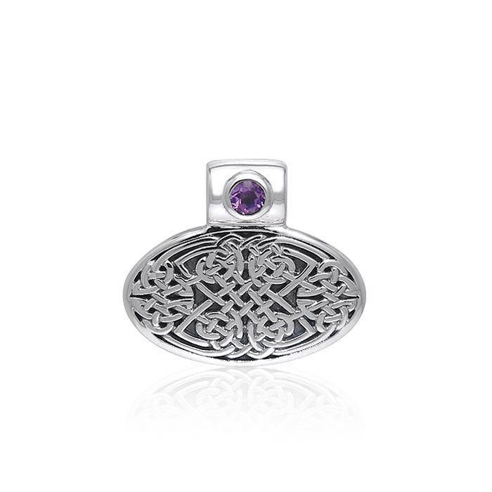 Celtic Knotwork Silver Pendant with Gem TPD377 Pendant