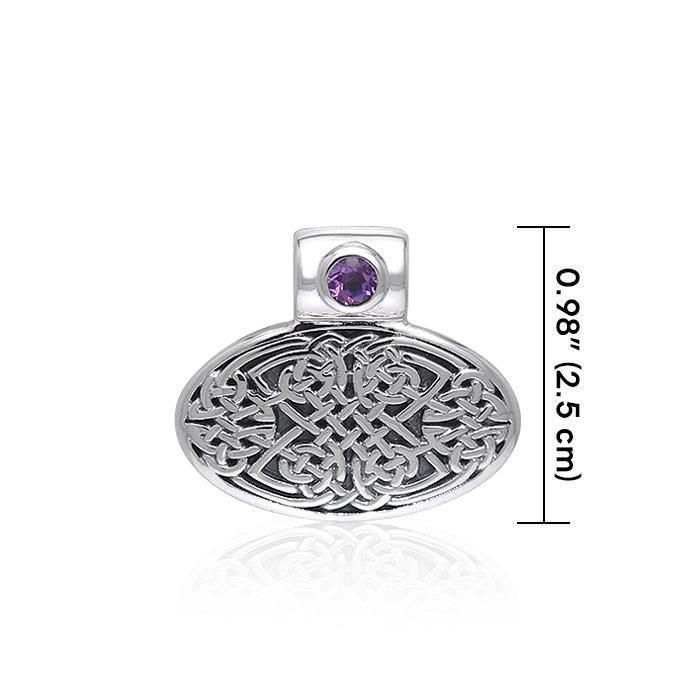 Celtic Knotwork Silver Pendant with Gem TPD377 Pendant