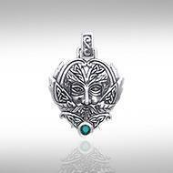 Green Man Silver Pendant TPD391 Pendant