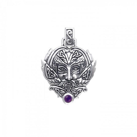 Green Man Silver Pendant TPD391