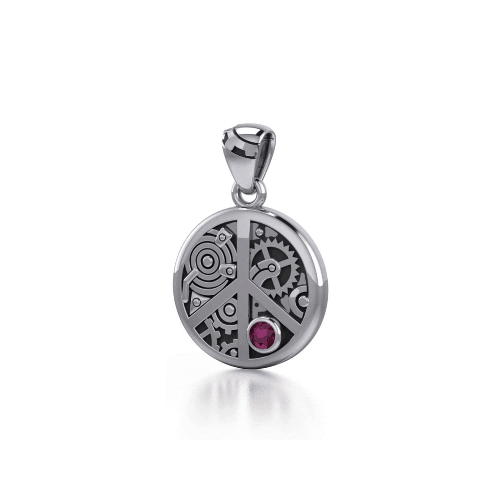 Keep an eye on the powerful steampunk ~ Sterling Silver Pendant with a Gemstone TPD3926 - Wholesale Jewelry