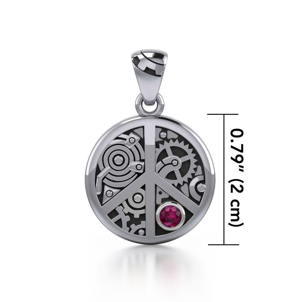 Keep an eye on the powerful steampunk ~ Sterling Silver Pendant with a Gemstone TPD3926 - Wholesale Jewelry