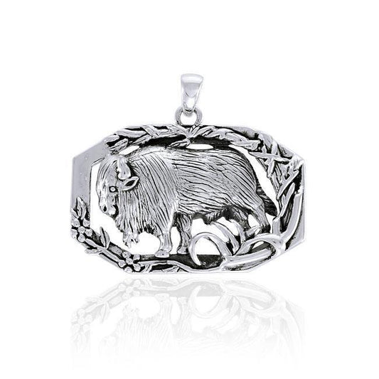 Bison Buffalo Silver Pendant TPD4083 Pendant