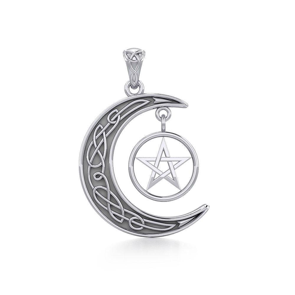 Pentagram on Crescent Moon TPD4231 Pendant