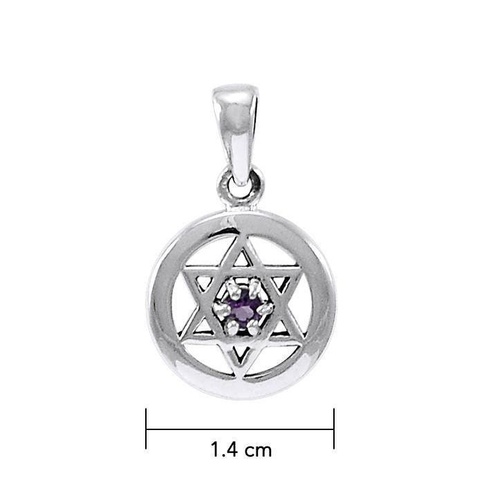 We are all connected ~ Hexagon Sterling Silver Pendant with Gemstone TPD4259 - peterstone.dropshipping