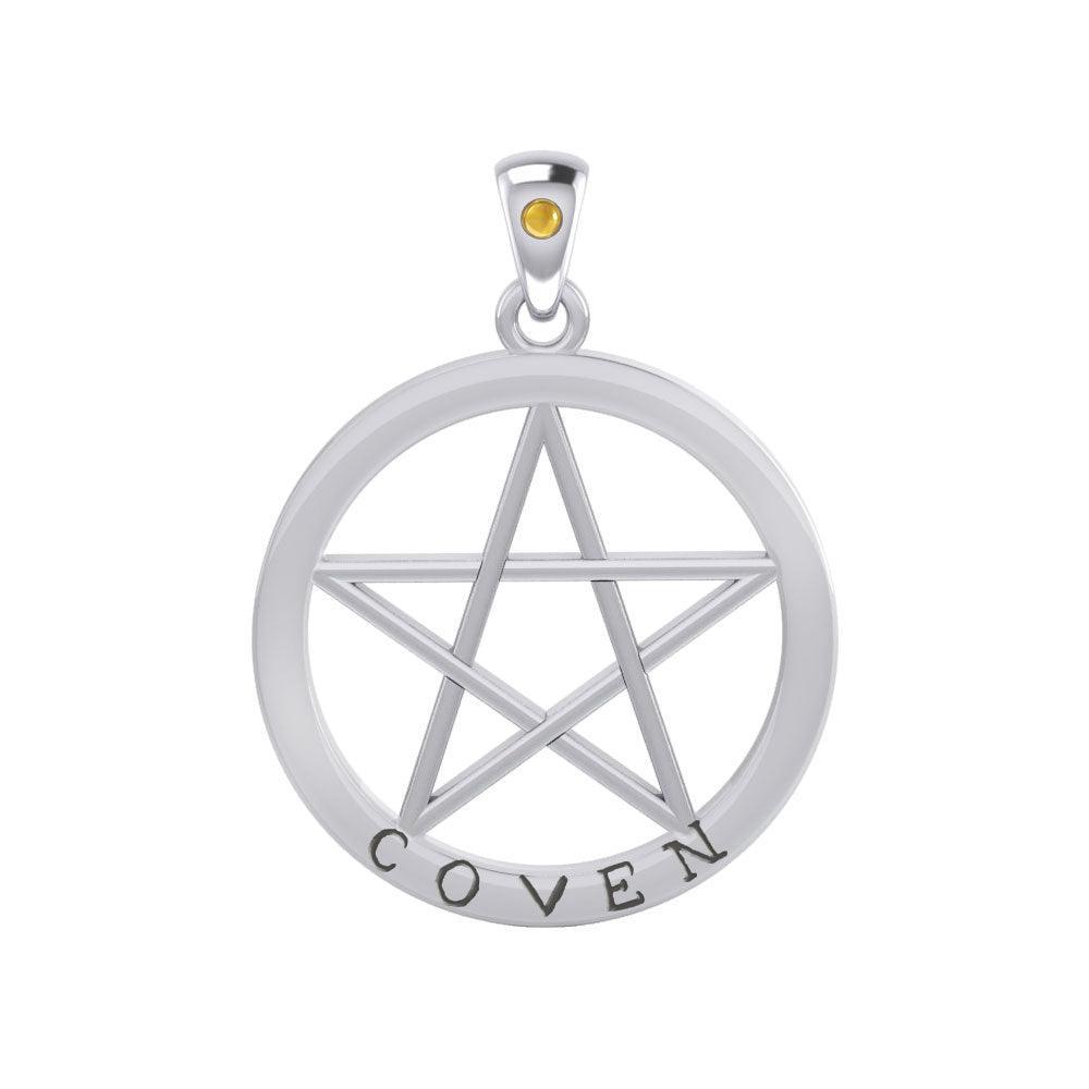 Coven Pentagram Silver Pendant TPD4506 - peterstone.dropshipping