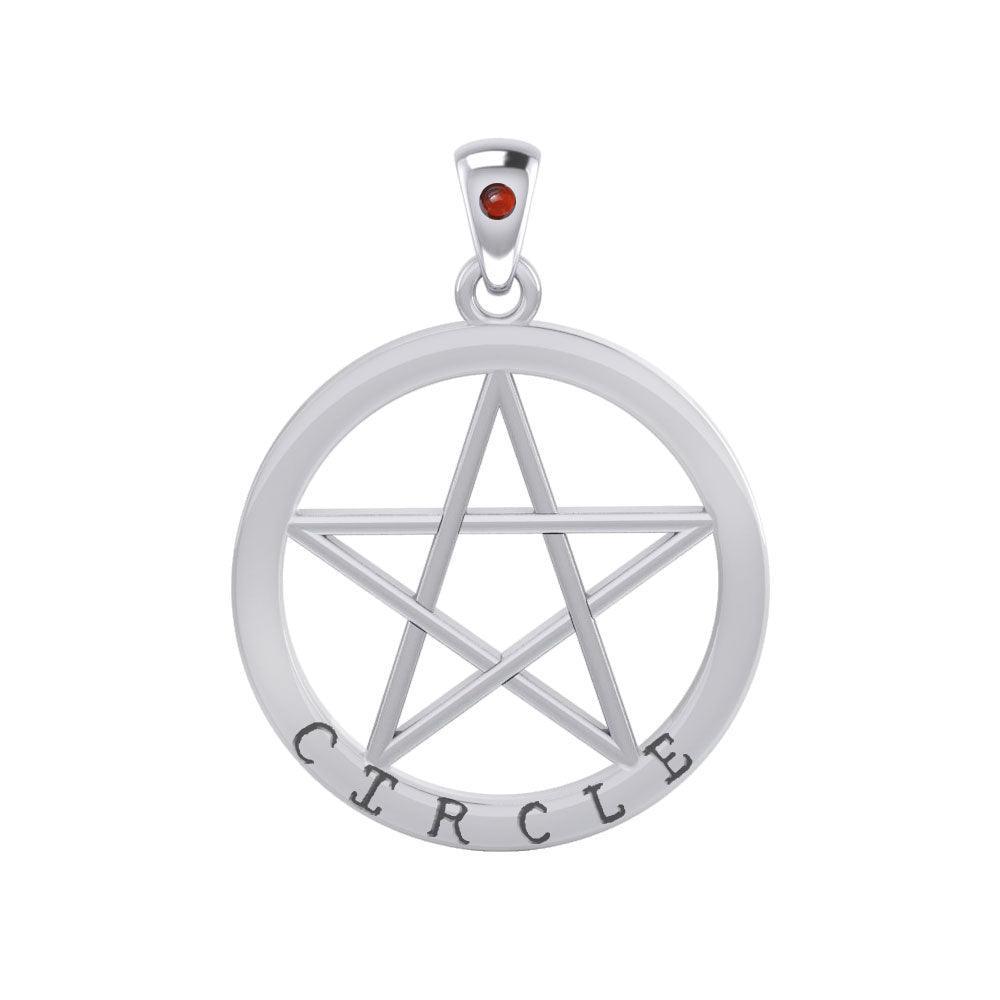 Circle Pentagram Silver Pendant TPD4509 - peterstone.dropshipping