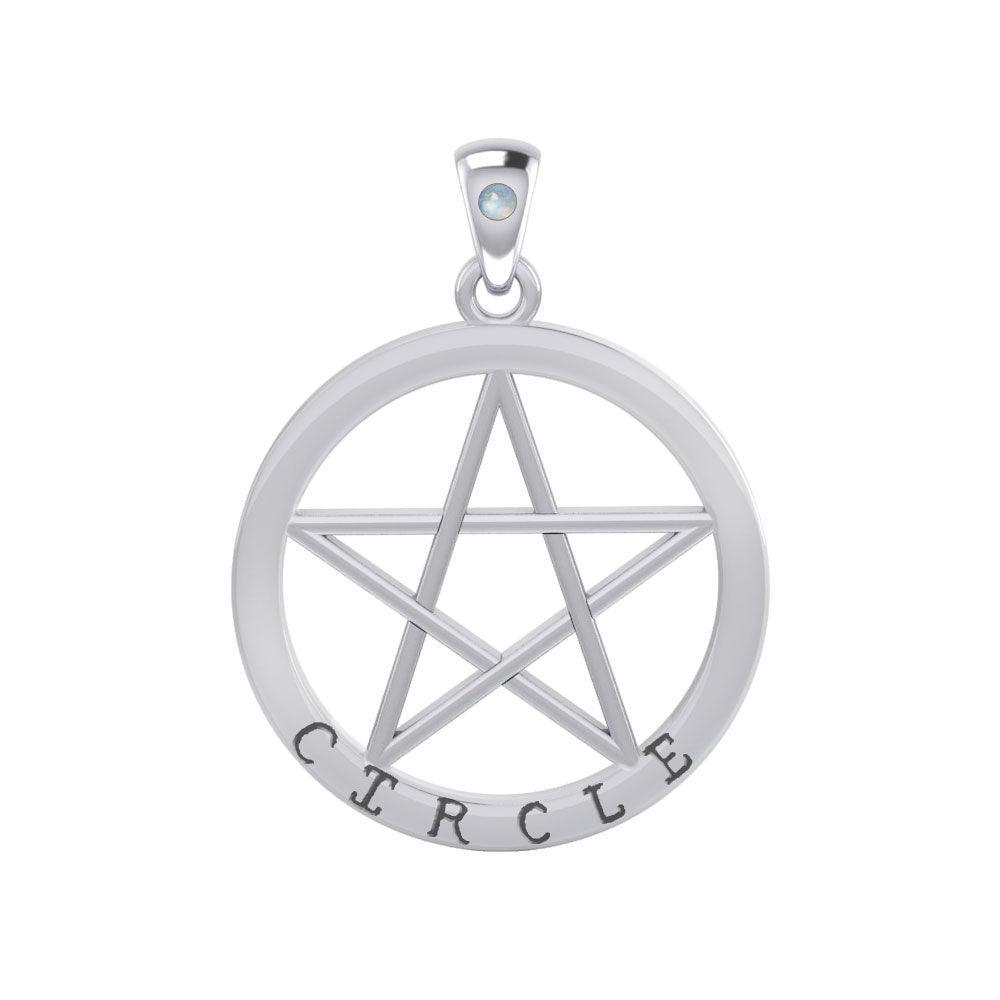 Circle Pentagram Silver Pendant TPD4509 - peterstone.dropshipping