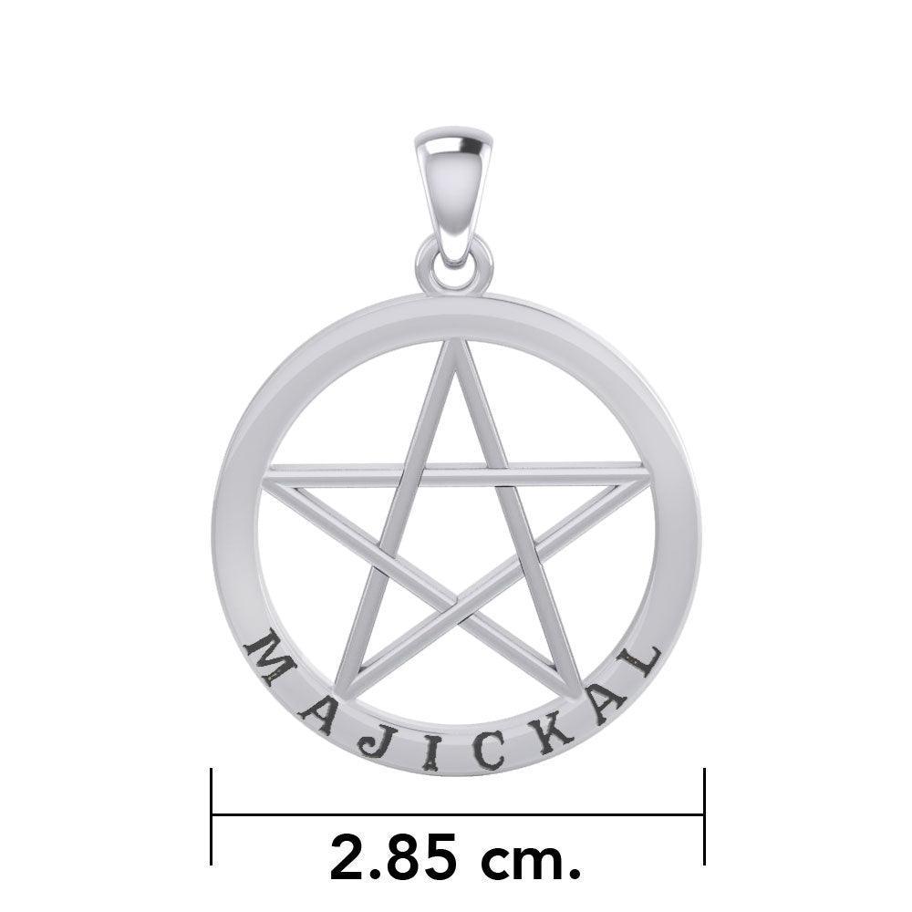 Majickal Pentagram Silver Pendant TPD4549 - peterstone.dropshipping