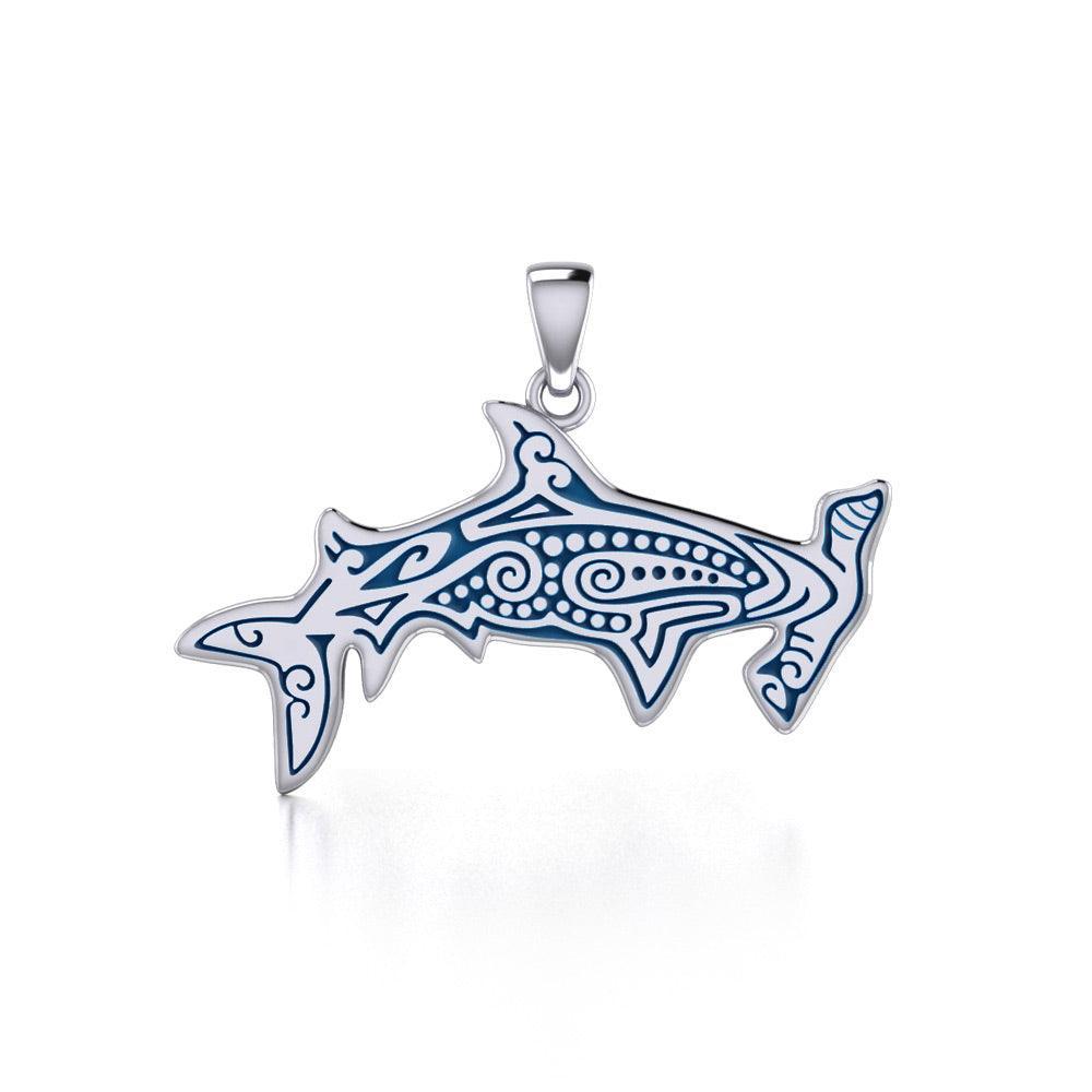 Aboriginal Hammerhead Shark Sterling Silver Pendant TPD4908 - peterstone.dropshipping