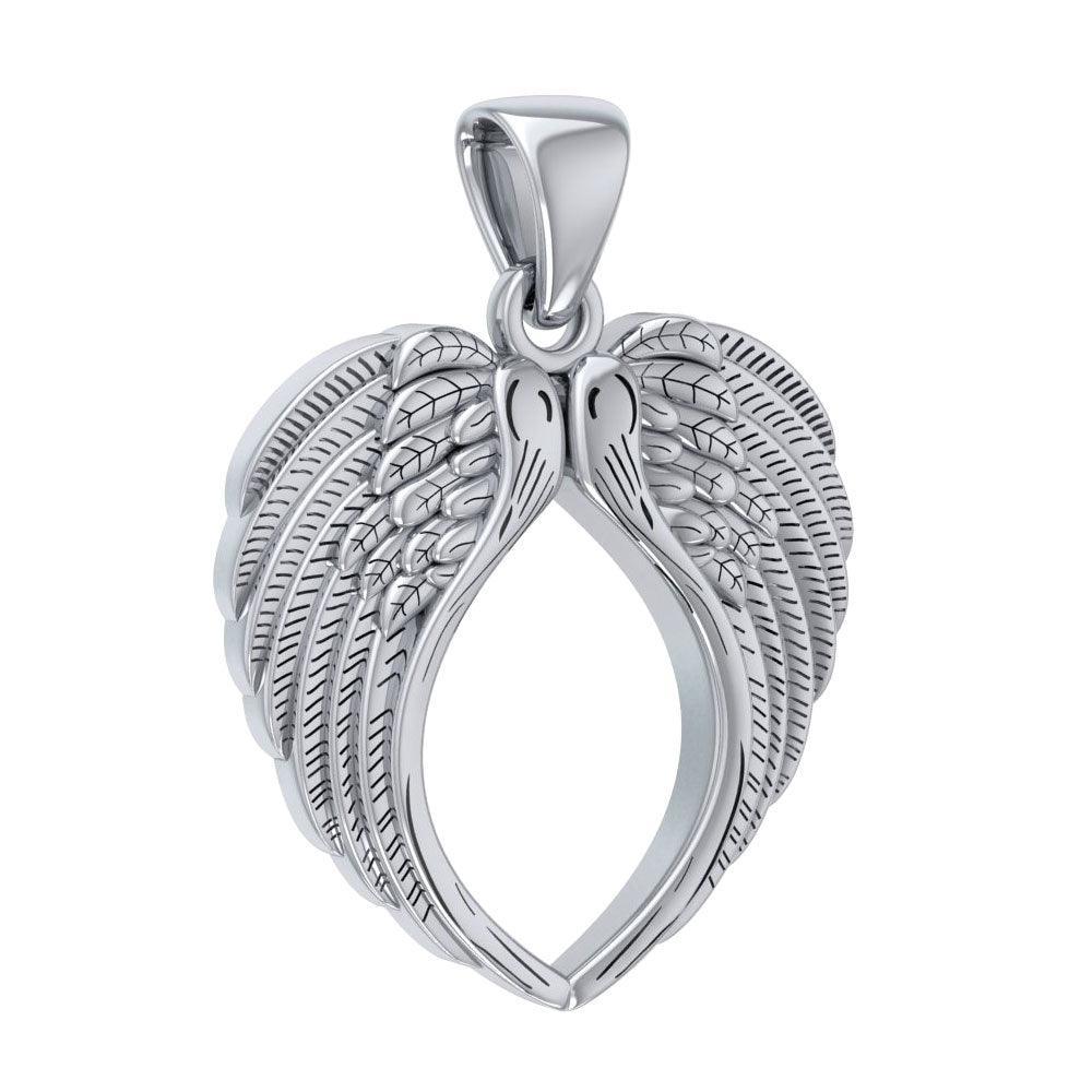 Feel the Tranquil Angel Wings ~ Sterling Silver Jewelry Large Pendant TPD5014 - peterstone.dropshipping