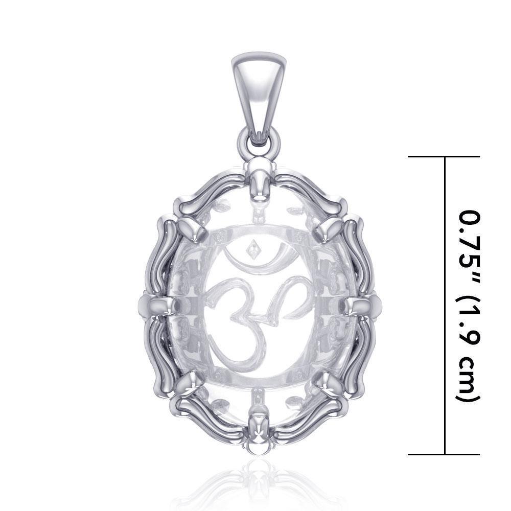 Om Sterling Silver Pendant with Genuine White Quartz TPD5111 Pendant