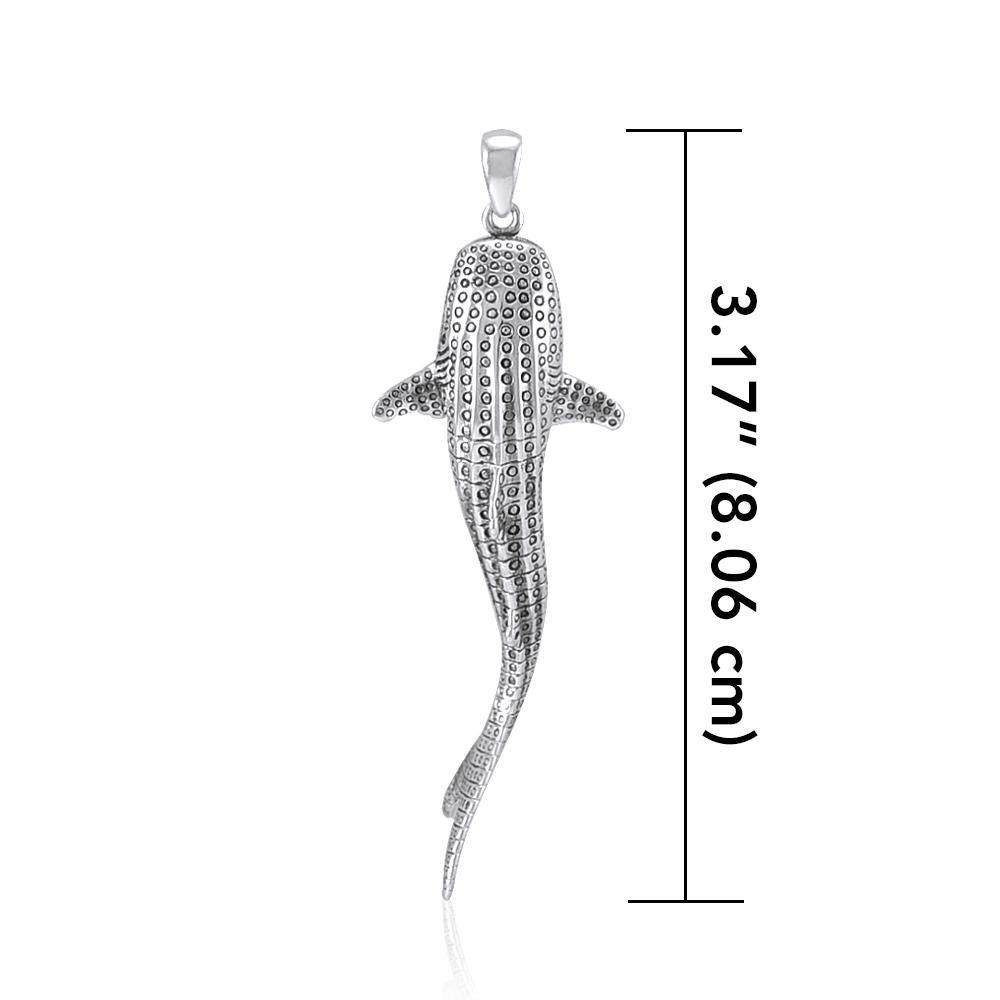 Large Whale Shark Silver Pendant TPD5199 Pendant