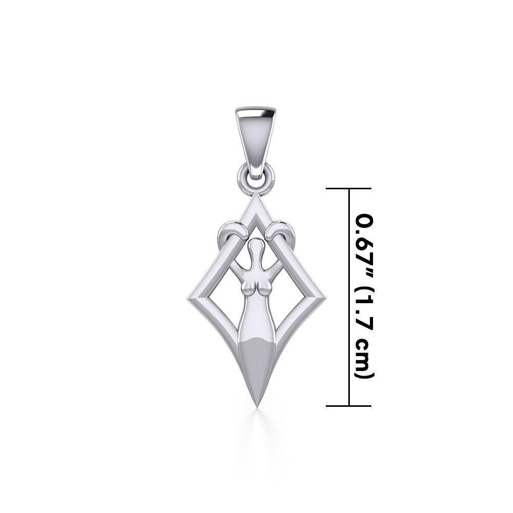 Goddess in Diamond Frame Silver Pendant TPD5278 - Peter Stone Wholesale