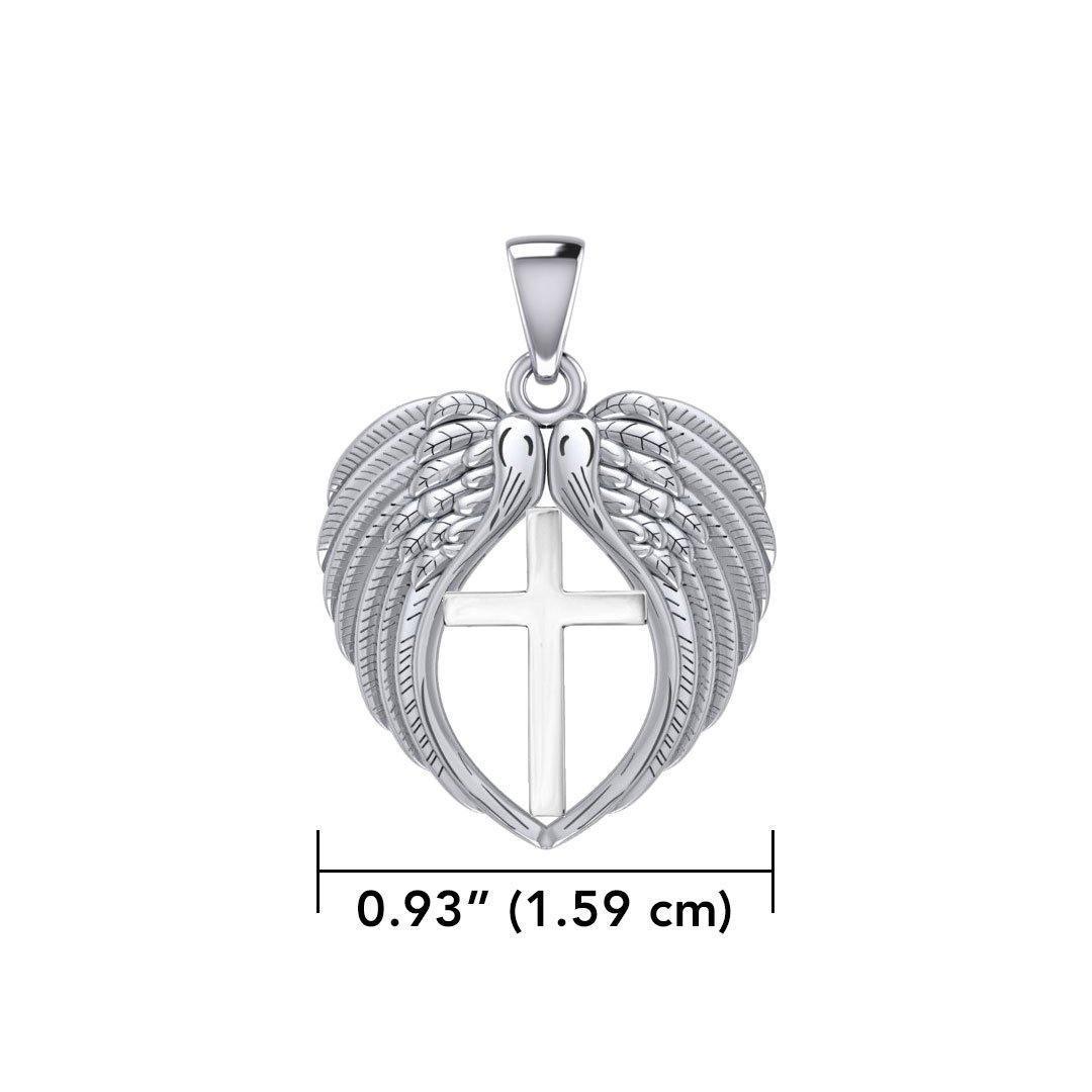 Feel the Tranquil in Angels Wings Silver Pendant with Cross TPD5481 Pendant