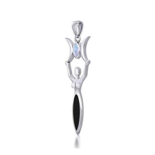 Triple Goddess with Gemstone Silver Pendant TPD5659 Pendant