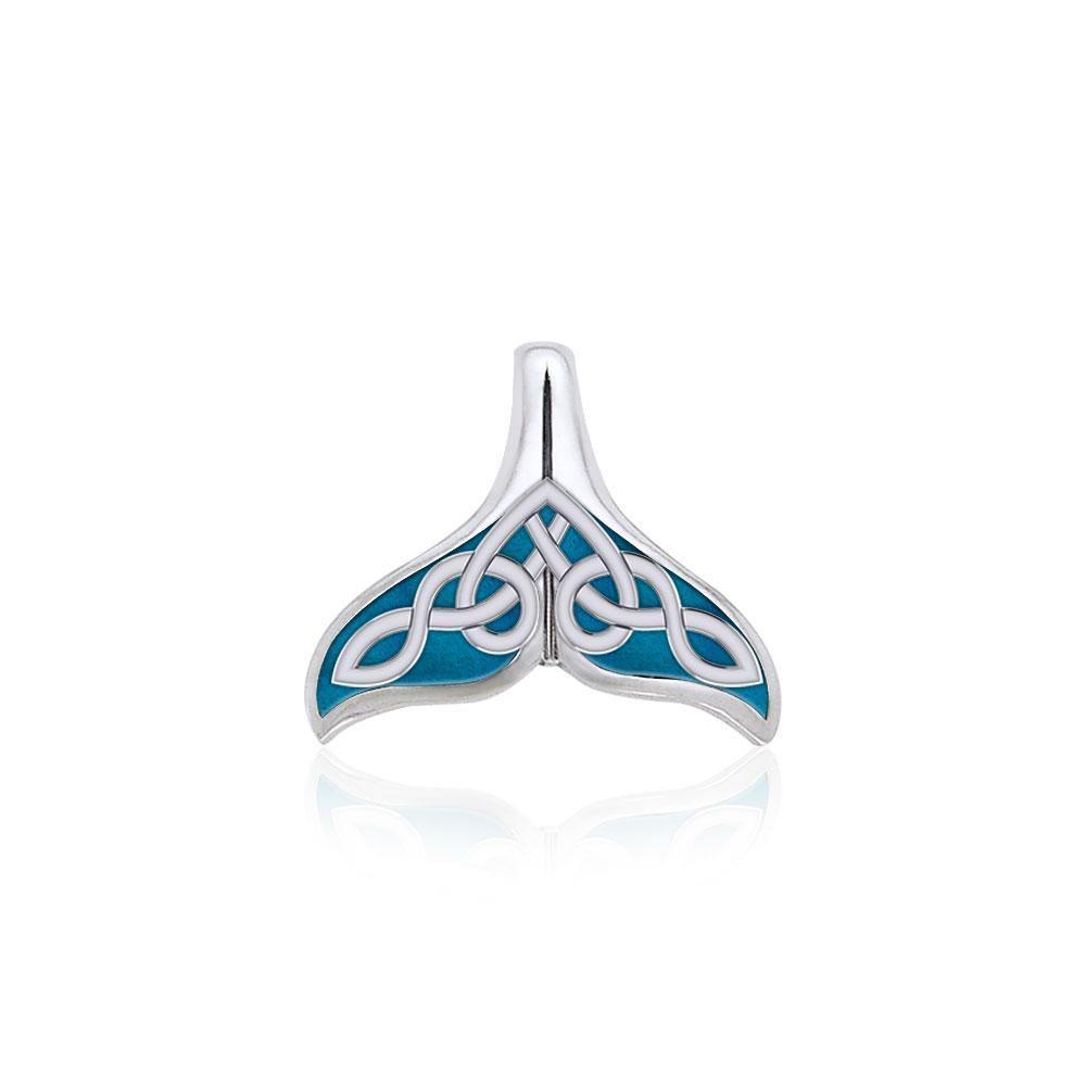 Celtic Whale Tail Silver Pendant with Enamel TPD5666 Pendant