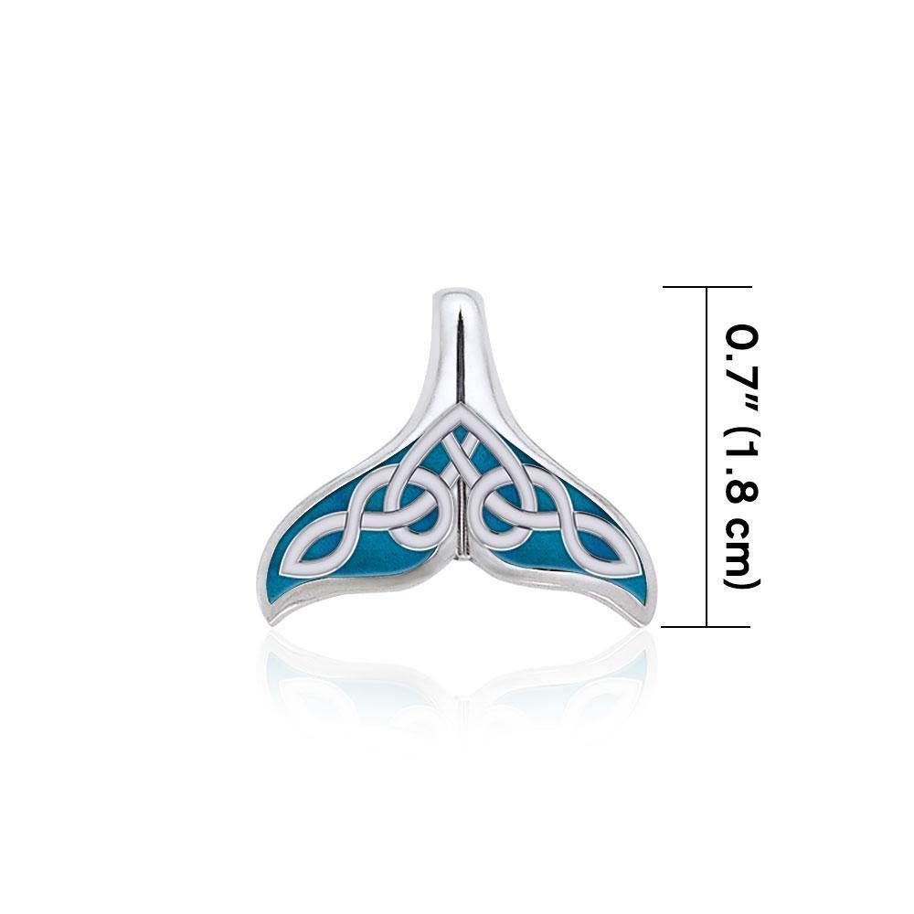 Celtic Whale Tail Silver Pendant with Enamel TPD5666 Pendant