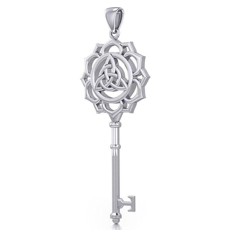 Celtic Triquetra Spiritual Enchantment Key Silver Pendant TPD5676 - peterstone.dropshipping