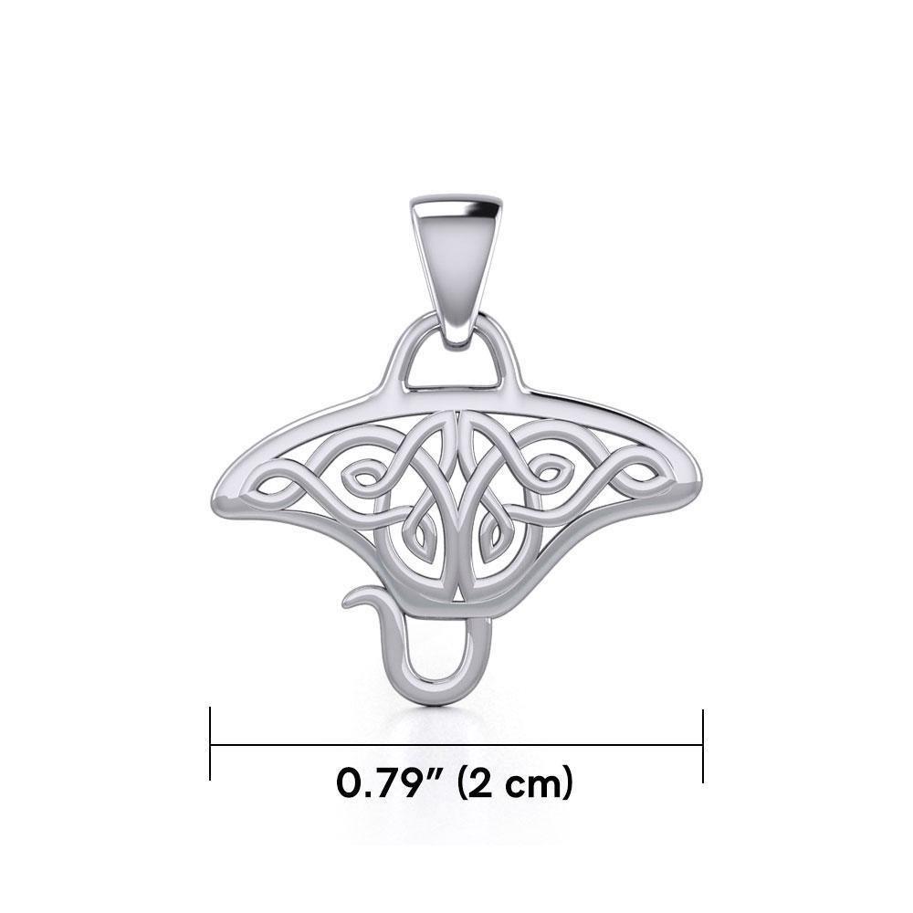 Grant the positive energy Silver Celtic Manta Ray Pendant TPD5690 Pendant