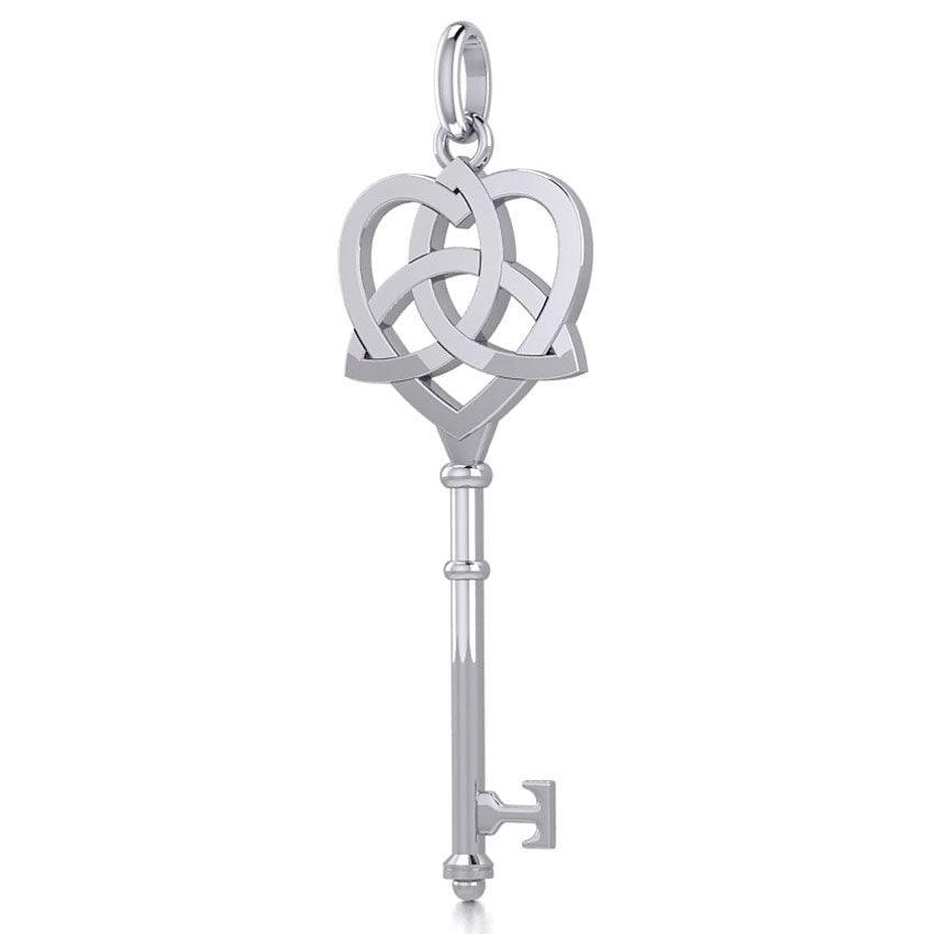 Celtic Heart Spiritual Enchantment Key Silver Pendant TPD5708 - peterstone.dropshipping