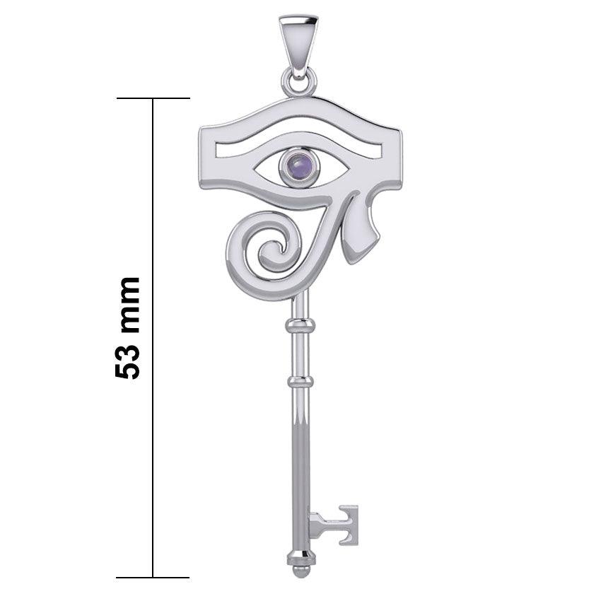 The Eye of Horus Spiritual Enchantment Key Silver Pendant with Gem TPD5711 - peterstone.dropshipping