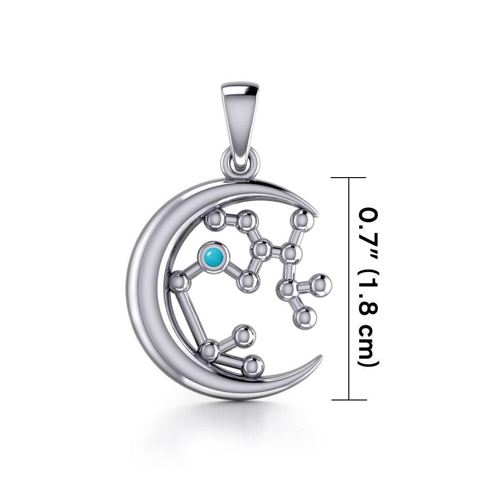 Crescent Moon and Sagittarius Astrology Constellation Silver Pendant TPD5774 - peterstone.dropshipping