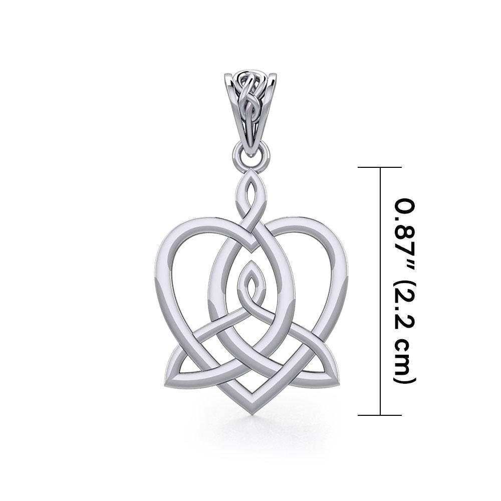 Celtic Motherhood Triquetra or Trinity Heart Silver Pendant TPD5782 - Wholesale Jewelry