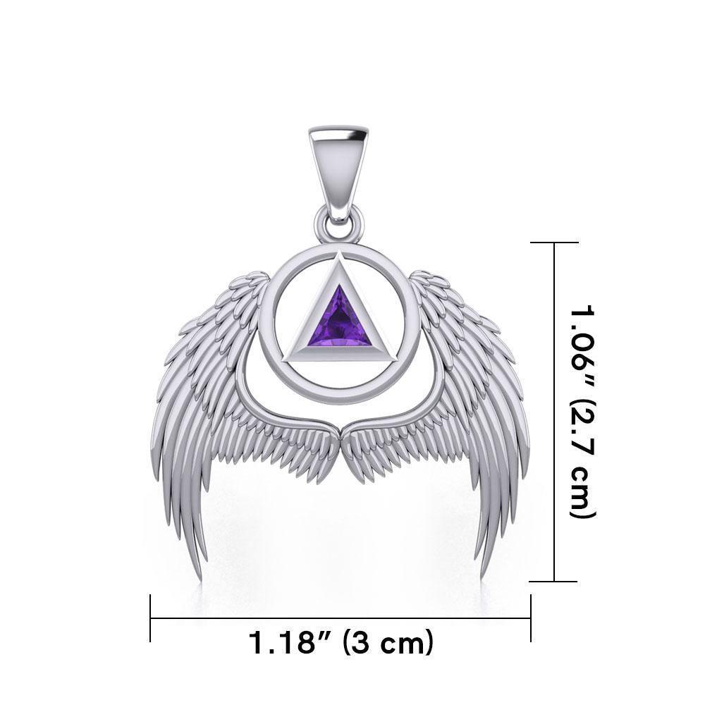 Angel Wings Recovery Pendant with Gemstone TPD5840 - Wholesale Jewelry